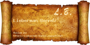 Lieberman Bennó névjegykártya